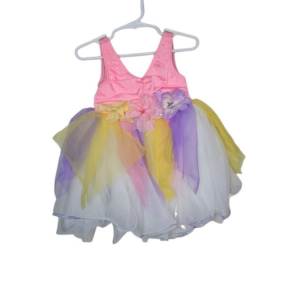 Curtain Call Costumes CSM Childs Small Leotard Dance Tulle Butterfly Wings Pink - Picture 2 of 16